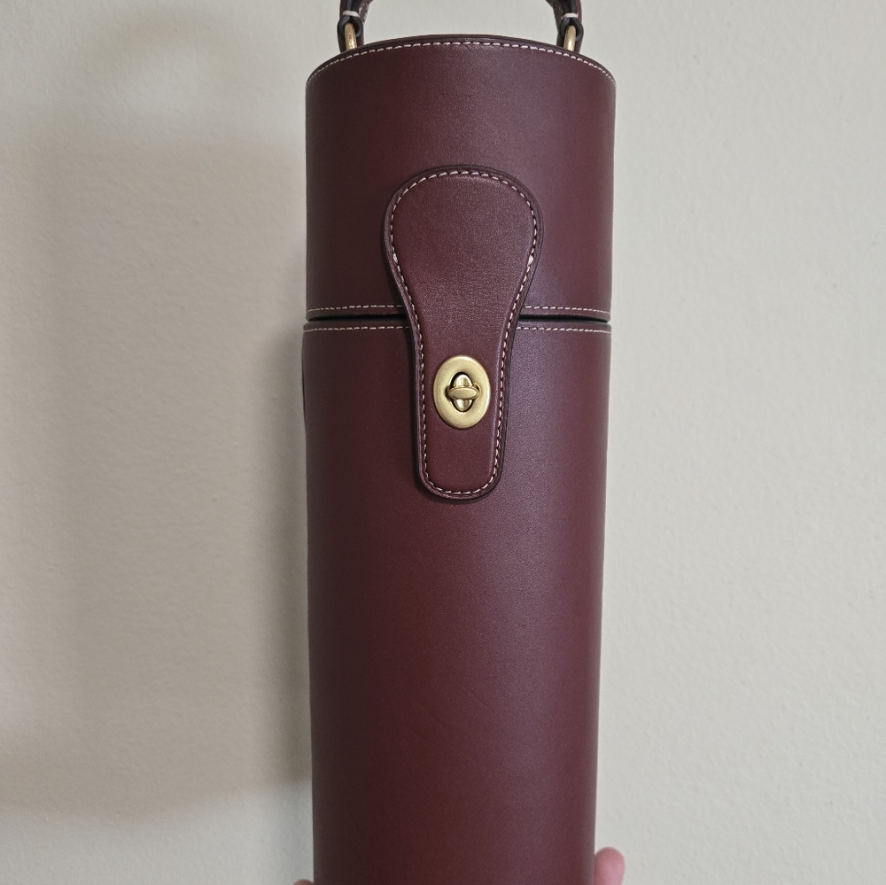 Coach Burgundy Leather Wine Carrier